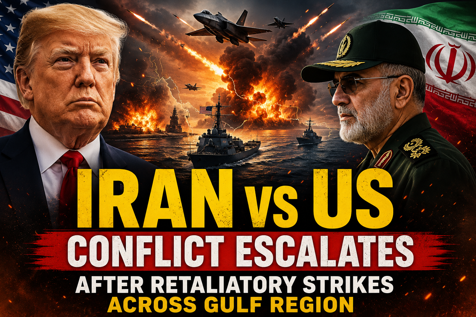 Iran US Conflict Escalates After Retaliatory Strikes Across Gulf Region