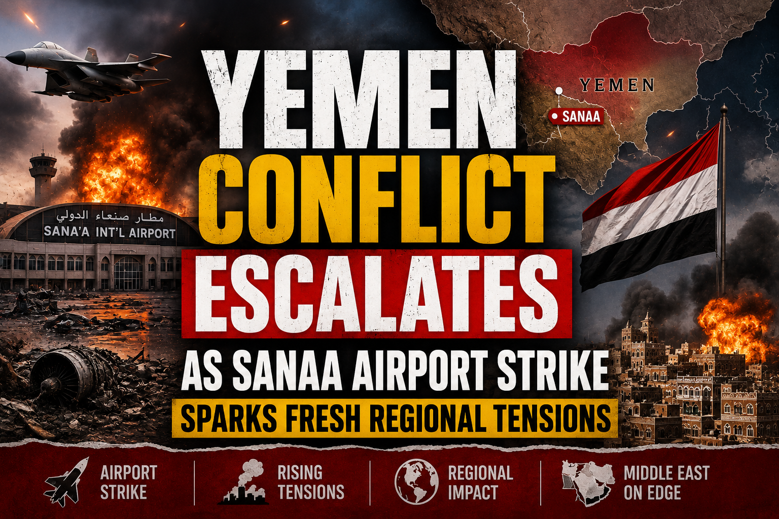 Yemen Conflict Escalates as Sanaa Airport Strike Sparks Fresh Regional Tensions