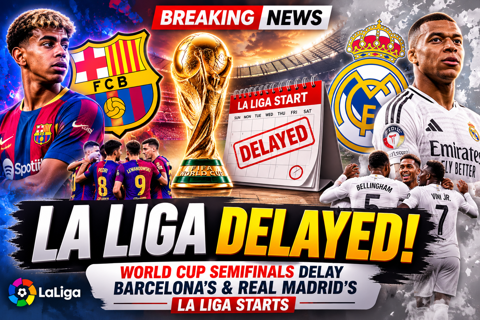 La Liga Delays Barcelona and Real Madrid Season Openers Due to FIFA World Cup Commitments