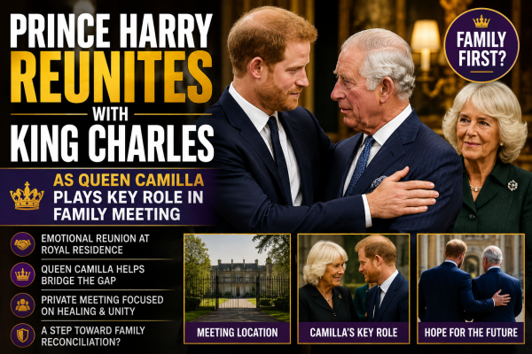 Prince Harry Reunites with King Charles as Queen Camilla Plays Key Role in Family Meeting