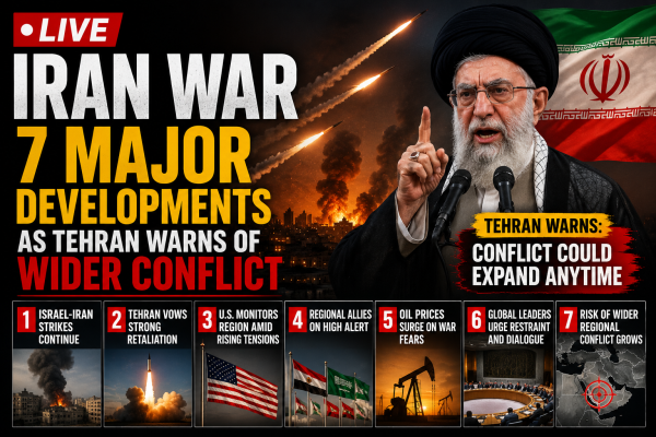 Iran War Live: 7 Major Developments as Tehran Warns of Wider Conflict