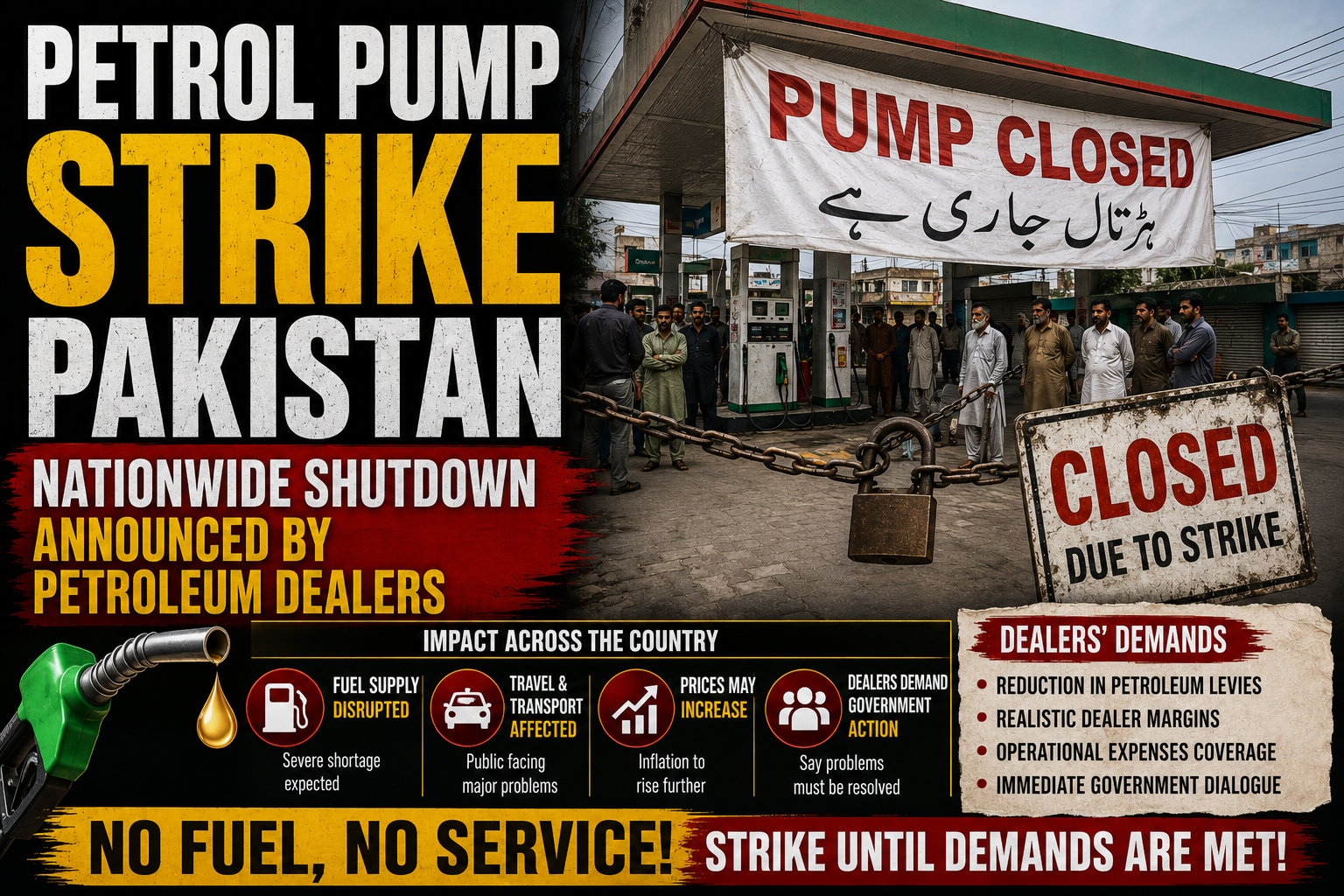 Petrol Pump Strike Pakistan: Nationwide Shutdown Announced by Petroleum Dealers