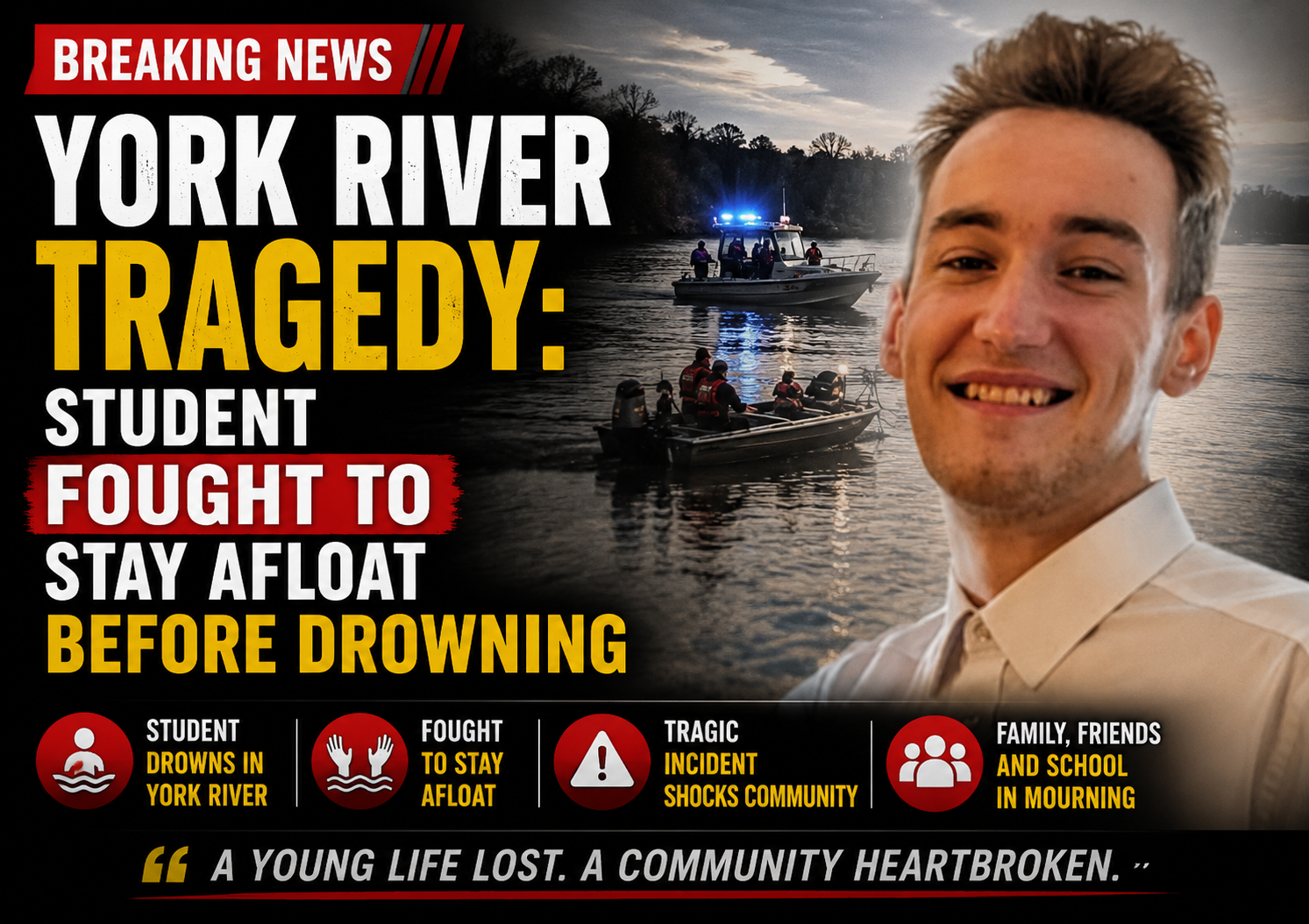 York River Tragedy: Student Fought to Stay Afloat Before Drowning
