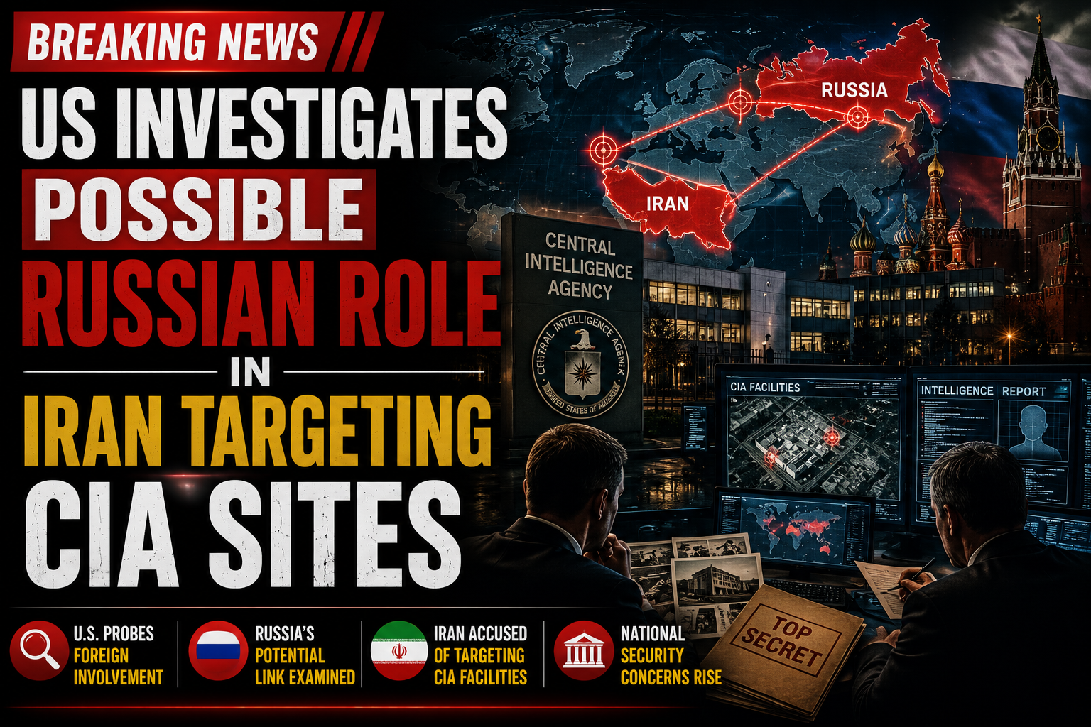 US Investigates Possible Russian Role in Iran Targeting CIA Sites