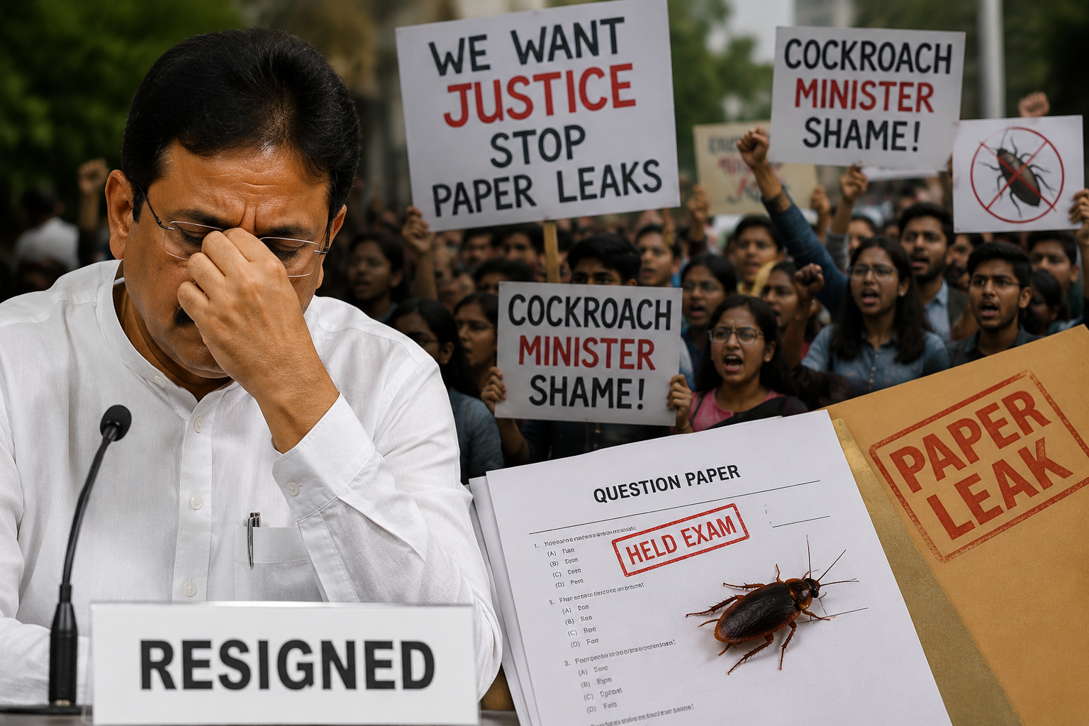 India Education Minister Resigns After Weeks of ‘Cockroach’ Protests Over Exam Paper Leaks